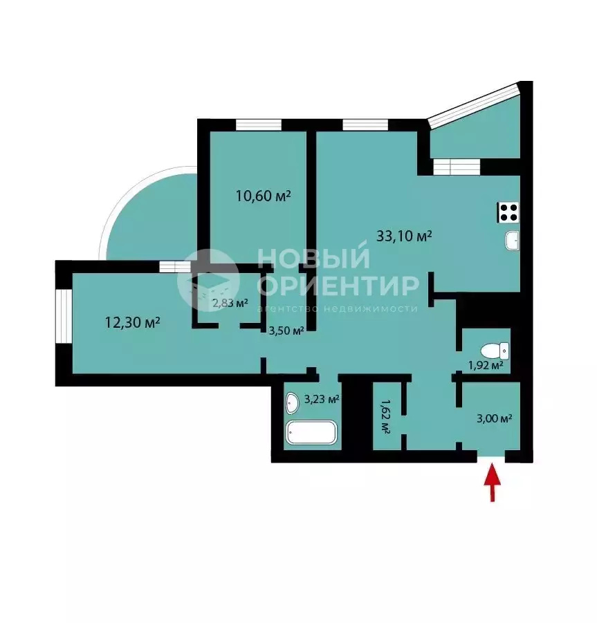 3-комн. квартира, 74.7 м², 16/16 эт.