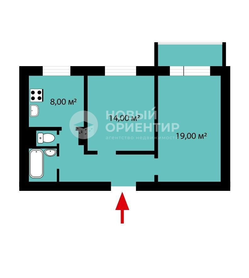 2-комн. квартира, 52.9 м², 8/9 эт.